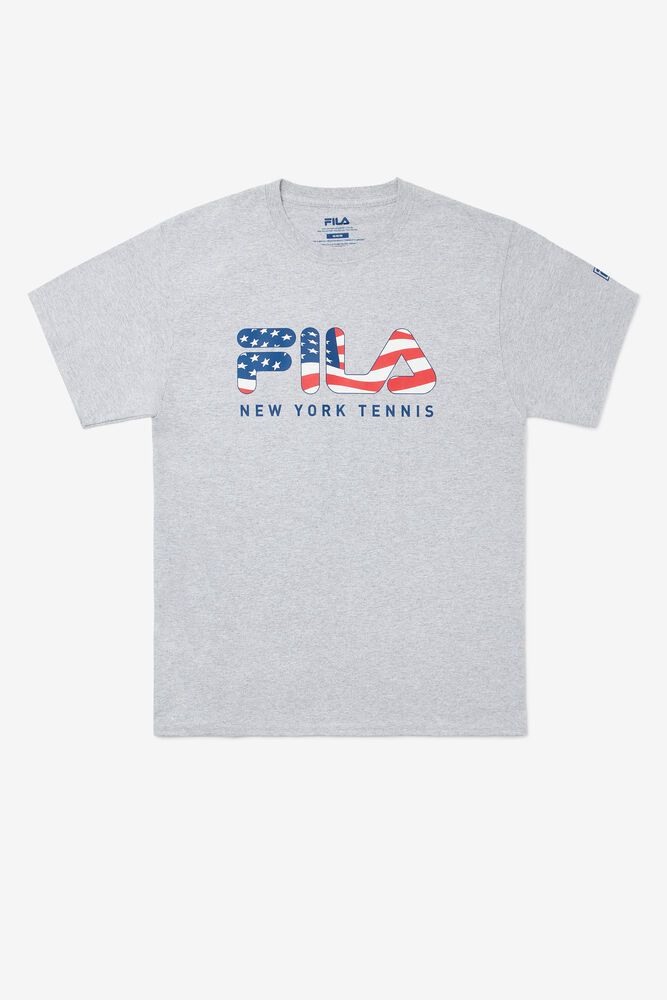 Fila T-Shirt Mens Grey Nyc Flag - Ireland 43250-TVJL